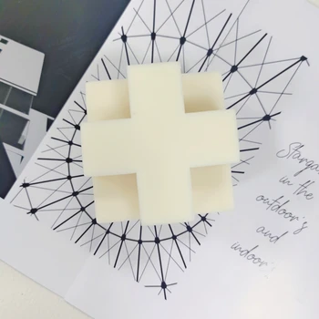 Сделай сам 3D геометрический уникальный ароматизированный крест-куб Силиконовая форма Плюс Формы для свечей Изображение 2