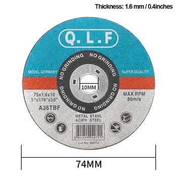 отрезные диски 75 мм 3-дюймовый Металлический Режущий диск толщиной 1,6 мм для угловых шлифовальных машин для Вращения дисковых пил по металлу Изображение 2