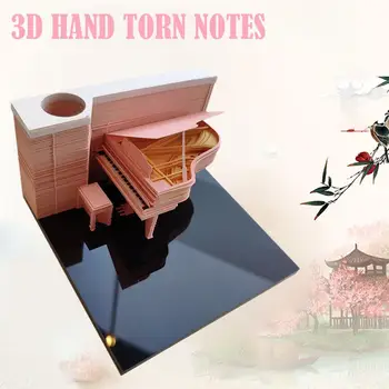 3D Блокнот для заметок, модель пианино, Бумажные стикеры, акриловый держатель для вечеринок, Офисный подарок, Блокнот на День рождения, принадлежности W8H8