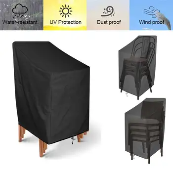 Пылезащитный чехол для стула, сумка для хранения садовой мебели для патио, водонепроницаемый пылезащитный чехол для сиденья стула Изображение 2