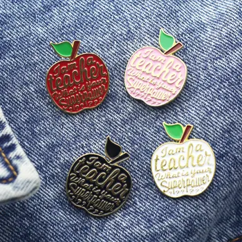 Красивая брошь в виде яблока четырех цветов, металлический эмалевый значок на лацкане, значок для джинсовой куртки, рюкзака, подарки друзьям и поклонникам
