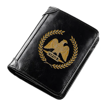 Мужские кошельки из натуральной кожи с принтом SPQR Cool Black Roman Legion Eagle, тонкий короткий кошелек для кредитных карт, удостоверяющий личность, Денежный мешок