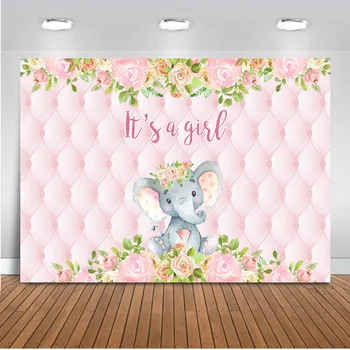 Фон в виде слона для фотосъемки девочки, украшение для вечеринки в честь новорожденного ребенка, фоновые принадлежности, розовые фоны в виде слона