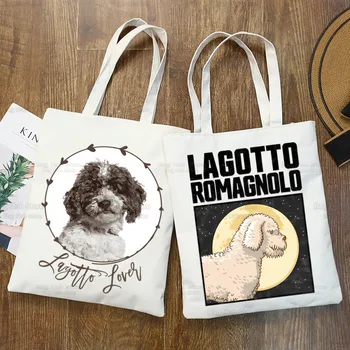 Жизнь стала лучше с сумкой Lagotto, сумками для покупок, тоут, холщовой сумкой для собак итальянской породы Романьоло, женской сумкой через плечо, сумочкой