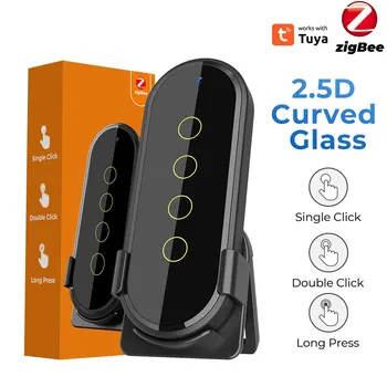 Tuya Wireless Touch Smart Switch 4 группы 12 сцен дистанционного управления светом Автоматизация умного дома Работает с Zigee Gateway Изображение 2