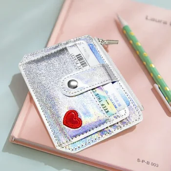 Женский кошелек с лазером 2023, милый дизайн, большая емкость, кошелек для наличных с несколькими картами, карман для монет, аксессуары с рисунком любви