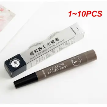 1 ~ 10ШТ цветов, ручка для бровей, водонепроницаемая ручка для бровей с 4 вилками, жидкие чернила, 3D-инструмент для макияжа, усилители бровей