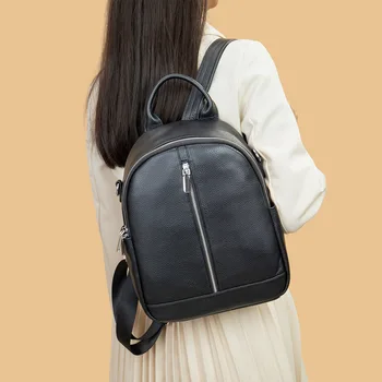 Новый кожаный рюкзак женский повседневный из мягкой кожи большой емкости дорожный рюкзак из воловьей кожи для женщин простой школьный рюкзак для девочек