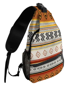 Нагрудные сумки в богемную геометрическую полоску для женщин и мужчин, водонепроницаемые сумки-мессенджеры, дорожная спортивная сумка через плечо на одно плечо