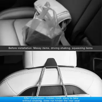 Для Tesla Model Y, крючок для багажника на заднем сиденье, держатель для хранения багажной сумки, крючки для зонтиков, модель 3, аксессуары для интерьера Изображение 2