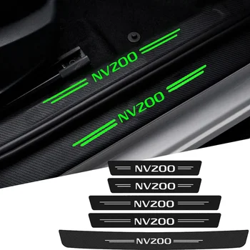 Светящаяся лента Наклейка на бампер багажника автомобиля, наклейки на пороги для Nissan NV200, значок с логотипом, защита арьергарда, Защита порога, Светящаяся педаль