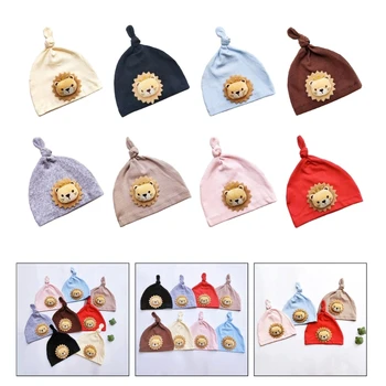 Эластичная шапочка с узлом, удобные головные уборы однотонного цвета для новорожденных от 0 до 1 года QX2D