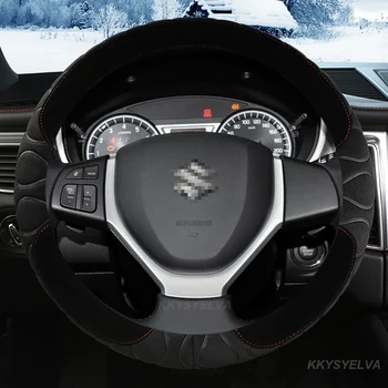 Зимняя Плюшевая Крышка Рулевого Колеса Автомобиля 38 см для Suzuki Swift Grand Vitara Ertiga SX4 Alto Ciaz Dzire APV S-Cross Ignis Изображение 2