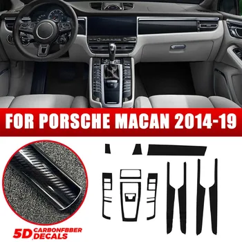 Накладка внутренней панели подстаканника для воды из углеродного волокна для Porsche Macan 2014-2019 Новая