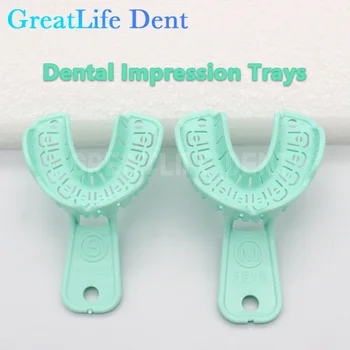 GreatLife Dent 3 пары поддонов для зубных имплантатов Зеленый Съемный поддон для частичной формы Во весь рот Легко складывающаяся перегородка Пластик Стоматолог S/ M / L