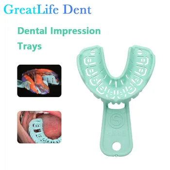 GreatLife Dent 3 пары поддонов для зубных имплантатов Зеленый Съемный поддон для частичной формы Во весь рот Легко складывающаяся перегородка Пластик Стоматолог S/ M / L Изображение 2