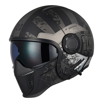 Черно-желтый байкерский шлем Warrior с полным лицом, Износостойкий гоночный шлем, дышащий шлем для мотокросса, принадлежности для мотоциклов против падения