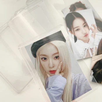 10ШТ рукавов для фотокарточек Idol в корейском стиле, прозрачный пластиковый держатель для сбора липких карточек, прозрачный плотный чехол Изображение 2