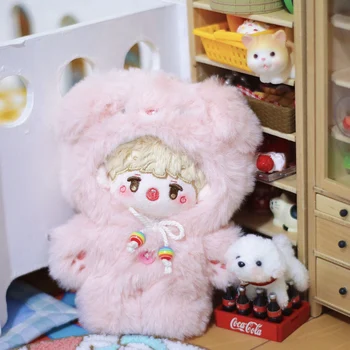 Пижама с плюшевой свинкой и кроликом Kawaii для девочек и мальчиков на 10 см, мягкая кукла, нарядная одежда, наряды для косплея, милые аксессуары Изображение 2