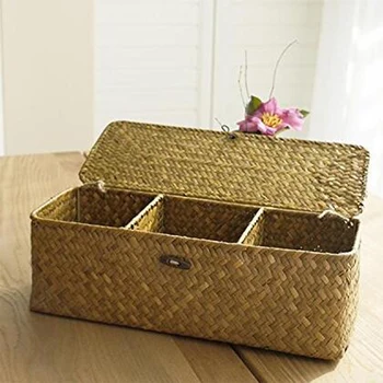 Бамбуковый ящик для хранения косметики Корзина для мелочей в ванной Комнате Органайзеры Принадлежности