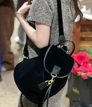 VIELINE, Новый модный Шелковый бархатный рюкзак в корейском стиле, Простой дизайн, Бархатная сумка-рюкзак из натуральной кожи Изображение 2