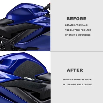 для Yamaha YZF R3 2019-2021 R25 Тяговая накладка на бак мотоцикла боковой газовый коленный захват Защитная наклейка Протектор Изображение 2