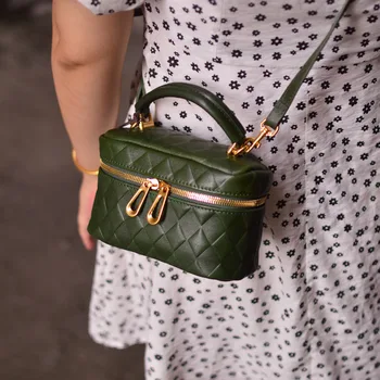 AETOO Изысканная текстура, женская сумка в клетку с бриллиантами, повседневная сумка через плечо для пригородных поездок, темперамент, индивидуальность, классическая сумка-футляр.