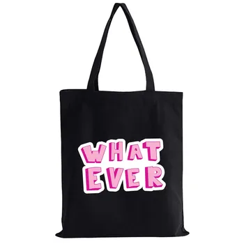 Какая бы ни была Розовая сумка для покупок с надписями и цитатами, сумка-тоут, женская сумка для покупок, большие сумки многоразового использования Изображение 2