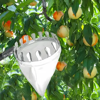 Металлическая машина для сбора фруктов Инструменты для сбора персиковых деревьев в саду, сумка для сбора фруктов, принадлежности для фермы и сада