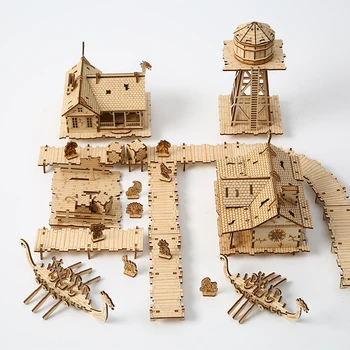 НОВАЯ головоломка Viking Fishing Ground 3D, трехмерные деревянные конструкторы, поделки ручной работы, игрушки для детей, подарки