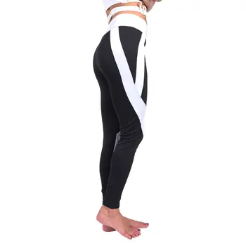 Женские штаны для йоги, модные лоскутные дышащие леггинсы для фитнеса, эластичные облегающие брюки для занятий спортом в тренажерном зале Изображение 2