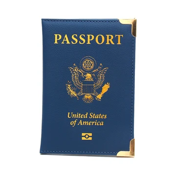 Обложка для паспорта США из искусственной кожи, держатель для американского паспорта для путешествий, Персонализированный значок, чехол для паспорта с Белоголовым Орланом, чехол для документов Изображение 2