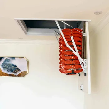Алюминиевая выдвижная складная лестница для чердака Изображение 2