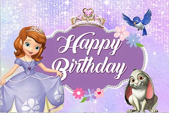 Фиолетовый фон принцессы для вечеринки по случаю дня рождения, фотофоны принцессы Софии, баннер для душа ребенка в стиле Софии для оформления дня рождения Изображение 2